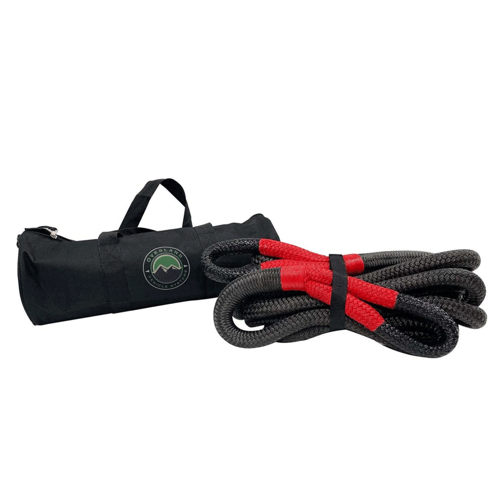 Overland Vehicle Systems - Brute Kinetic Recovery Strap 1" x 30' with Storage Bag - 30% Stretch