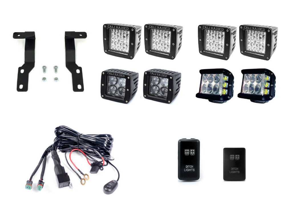 Cali Raised LED - Low Profile LED Ditch Light Brackets Kit - Toyota Tacoma (2005-2015)