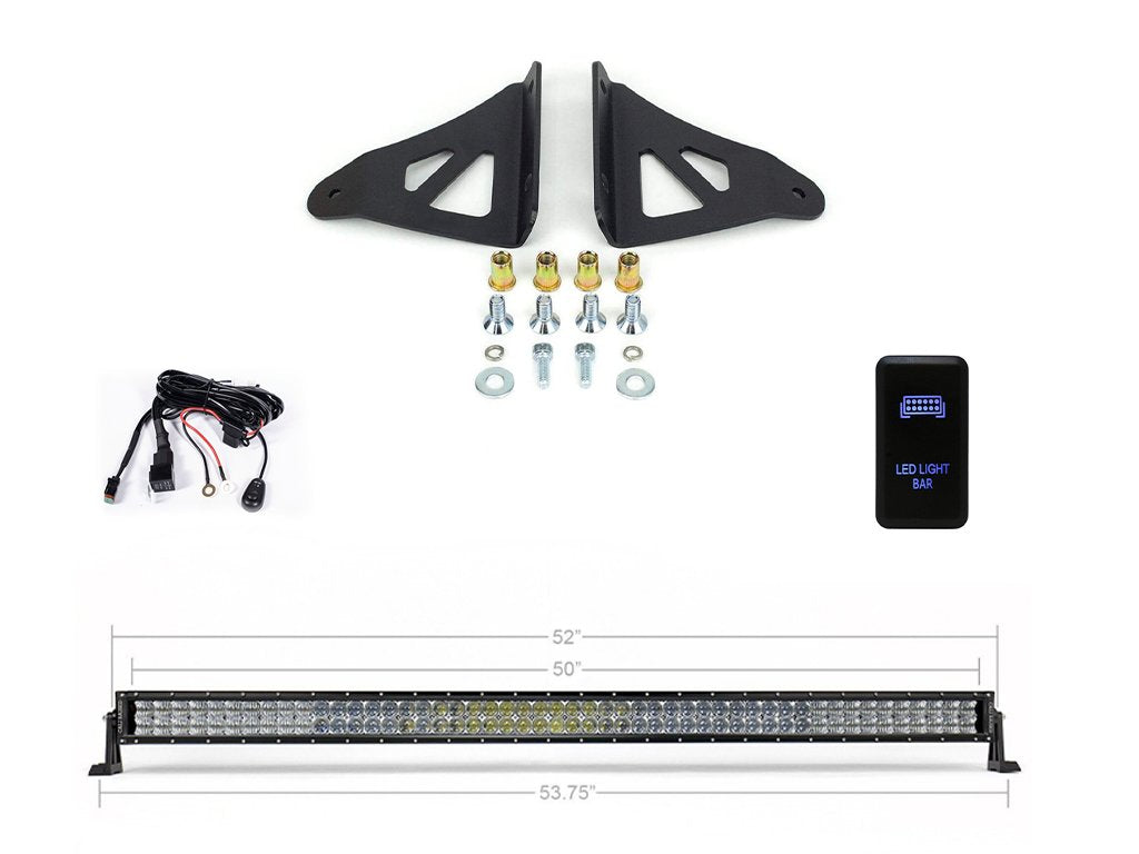 Cali Raised LED - 52" Curved LED Light Bar Roof Brackets Kit - Toyota Tacoma (2005-2023)