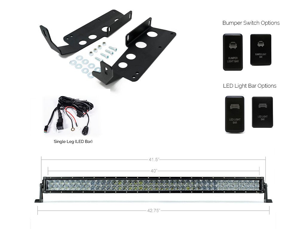 Cali Raised LED - 42" Hidden Grille Curved LED Light Bar Brackets Kit - Toyota Tundra (2014-2021)