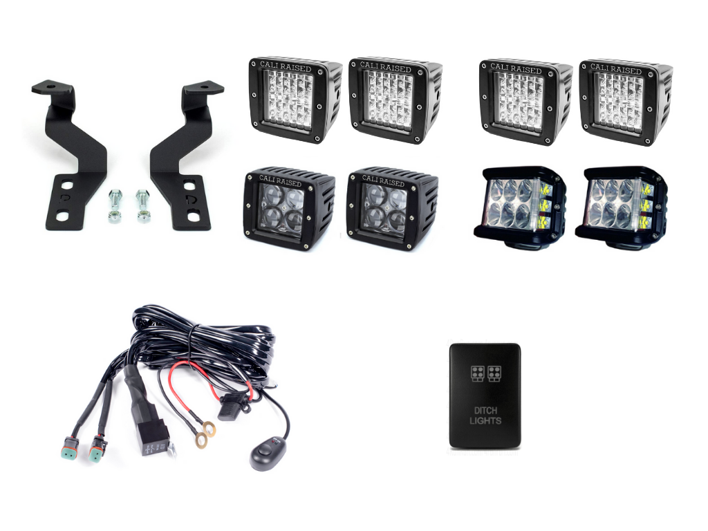 Cali Raised LED - Low Profile Ditch Light Brackets Kit - Toyota Tundra (2014-2021 )