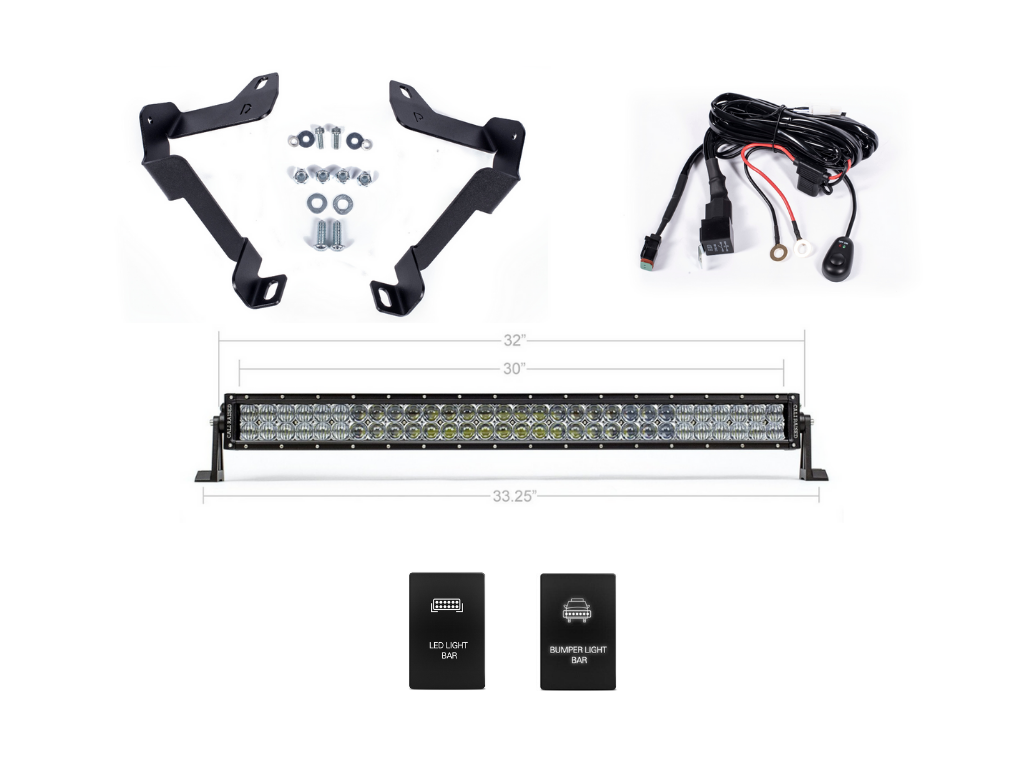 Cali Raised LED - 32" Lower Bumper Hidden LED Light Bar Brackets Kit - Toyota Tundra (2014-2021)