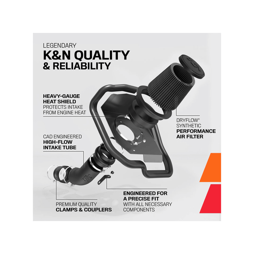 K&N - Cold Air Intake - Dryflow, Roto-Mold Tube (30-9034) - Toyota 4Runner V6-4.0 (2010-2024), FJ Cruiser (2010-2014)