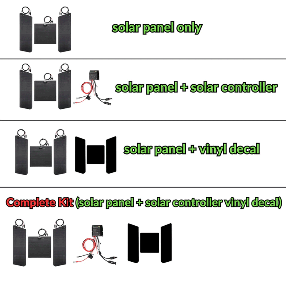 Lensun Solar - 80W Hood Solar Panel with Scoop - Toyota 4Runner (2003-2024)