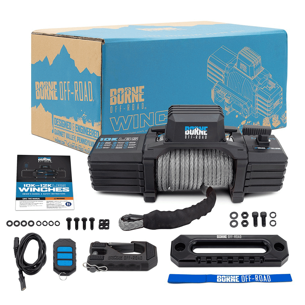 Borne Off-Road - 10K Electric Winch with Synthetic Rope