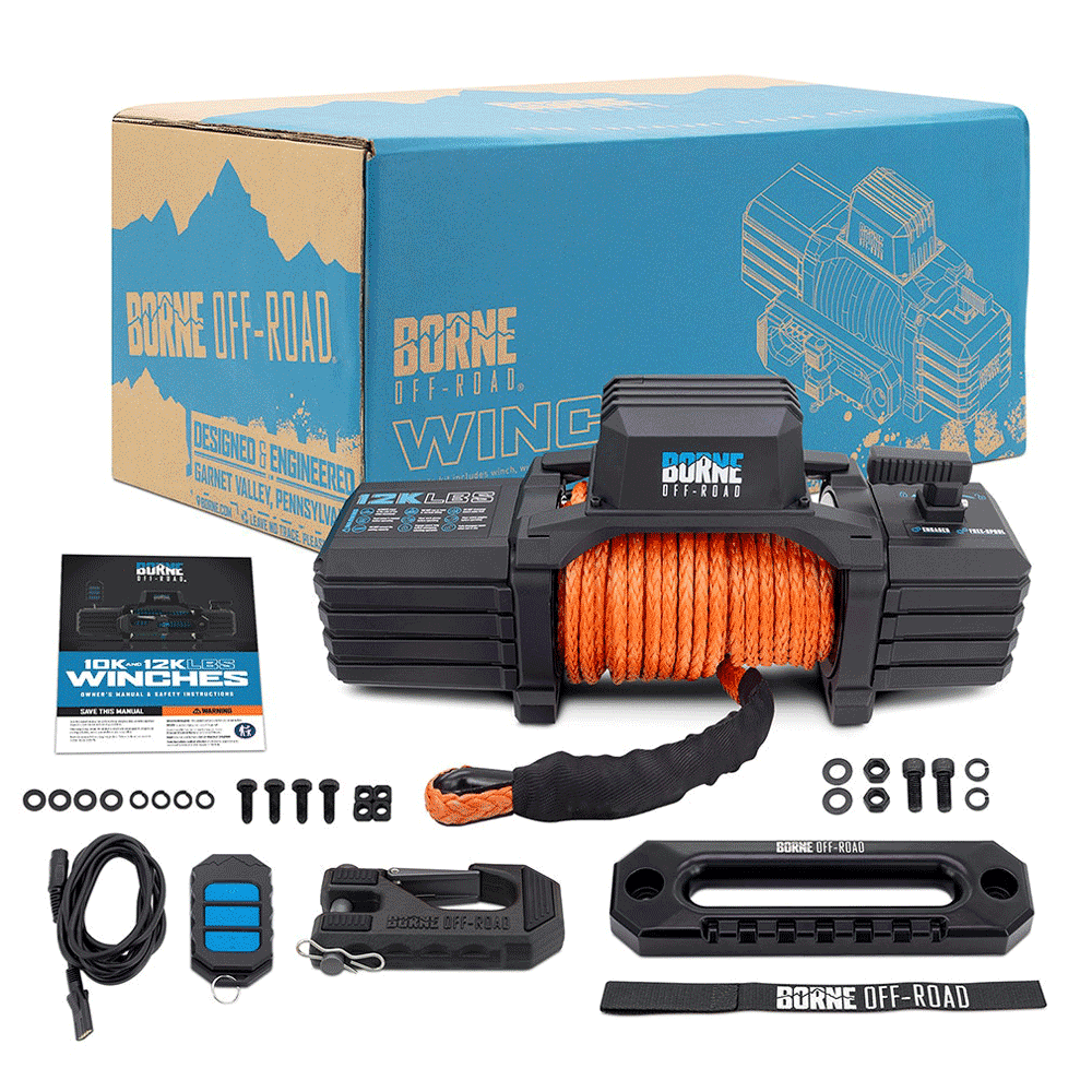 Borne Off-Road - 12K Electric Winch with Synthetic Rope