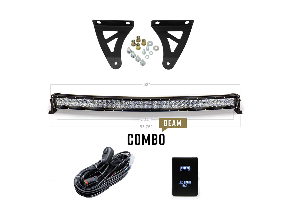 Cali Raised LED - 52" Curved LED Light Bar Roof Brackets Kit - Toyota Tundra (2007-2021)