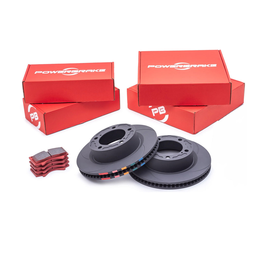 Powerbrake - D-Line Front Rotor & PB05 Front Brake Pad Kit - Toyota Tacoma (2005-2023), 4Runner (2003-2009), FJ Cruiser (2007-2014)