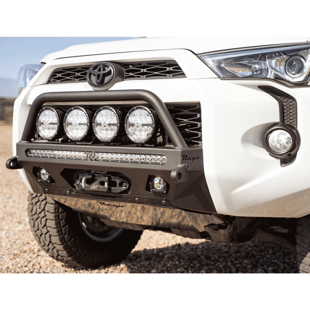 Rago Fabrication - Center Mount Winch Front Bumper with Top Hoop - Toyota 4Runner (2010-2024)