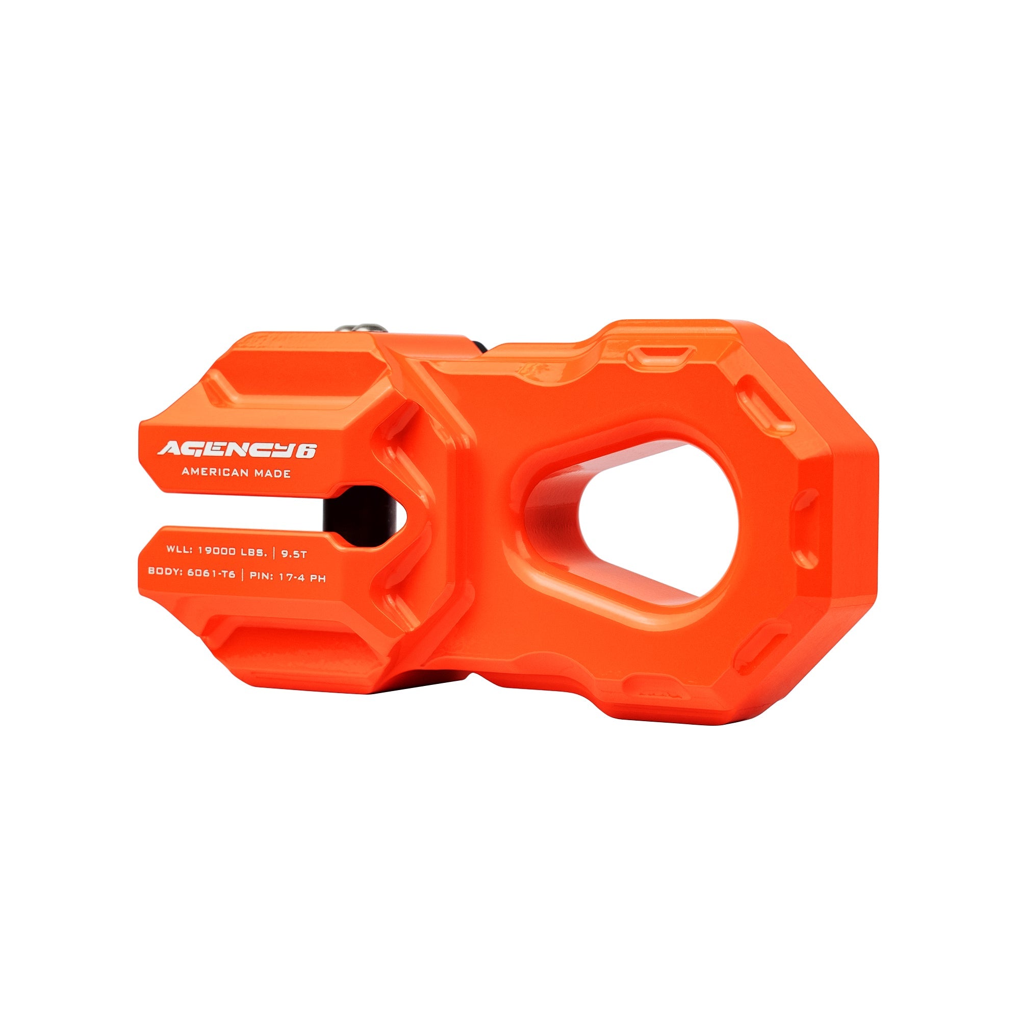 Agency 6 - Billet Winch Shackle - Orange
