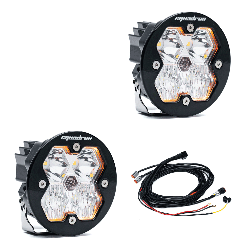 Baja Designs - Squadron-R 2.0 Sport Black LED Auxiliary Light Pod Pair - Universal
