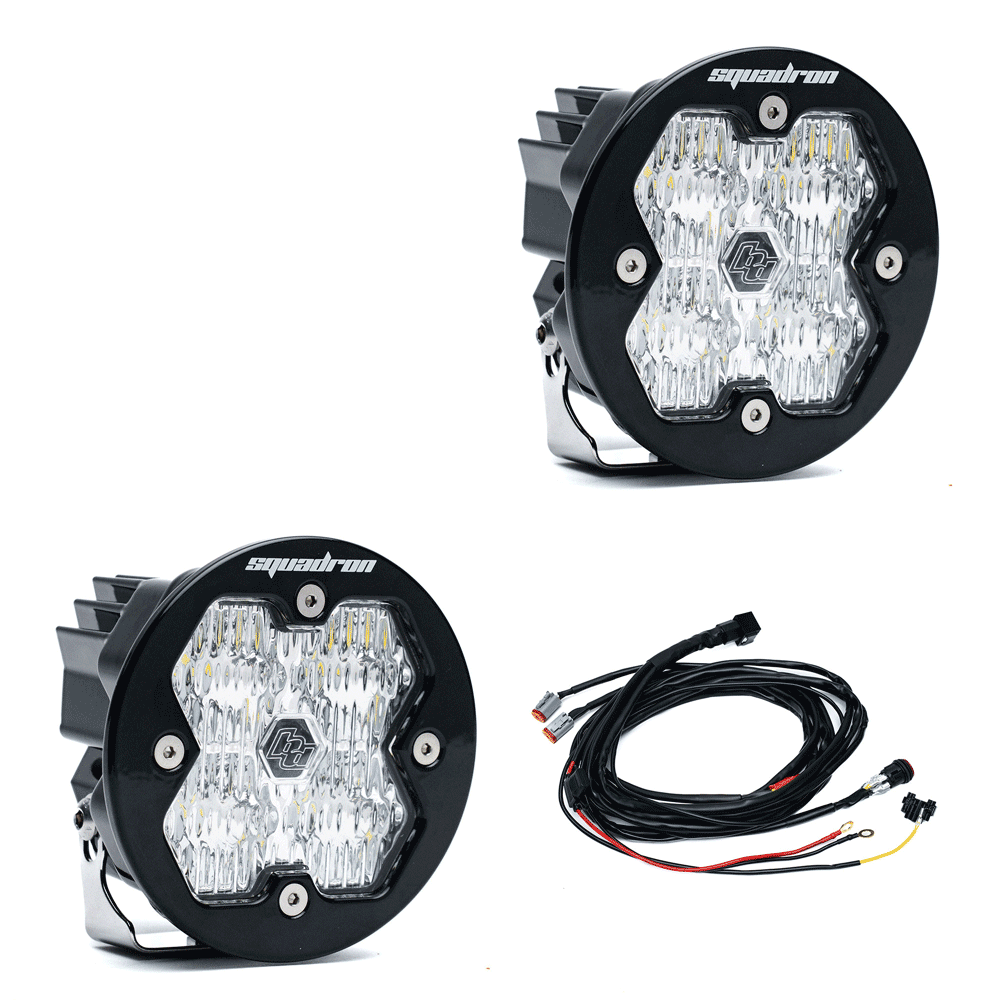 Baja Designs - Squadron-R 2.0 Sport Black LED Auxiliary Light Pod Pair - Universal