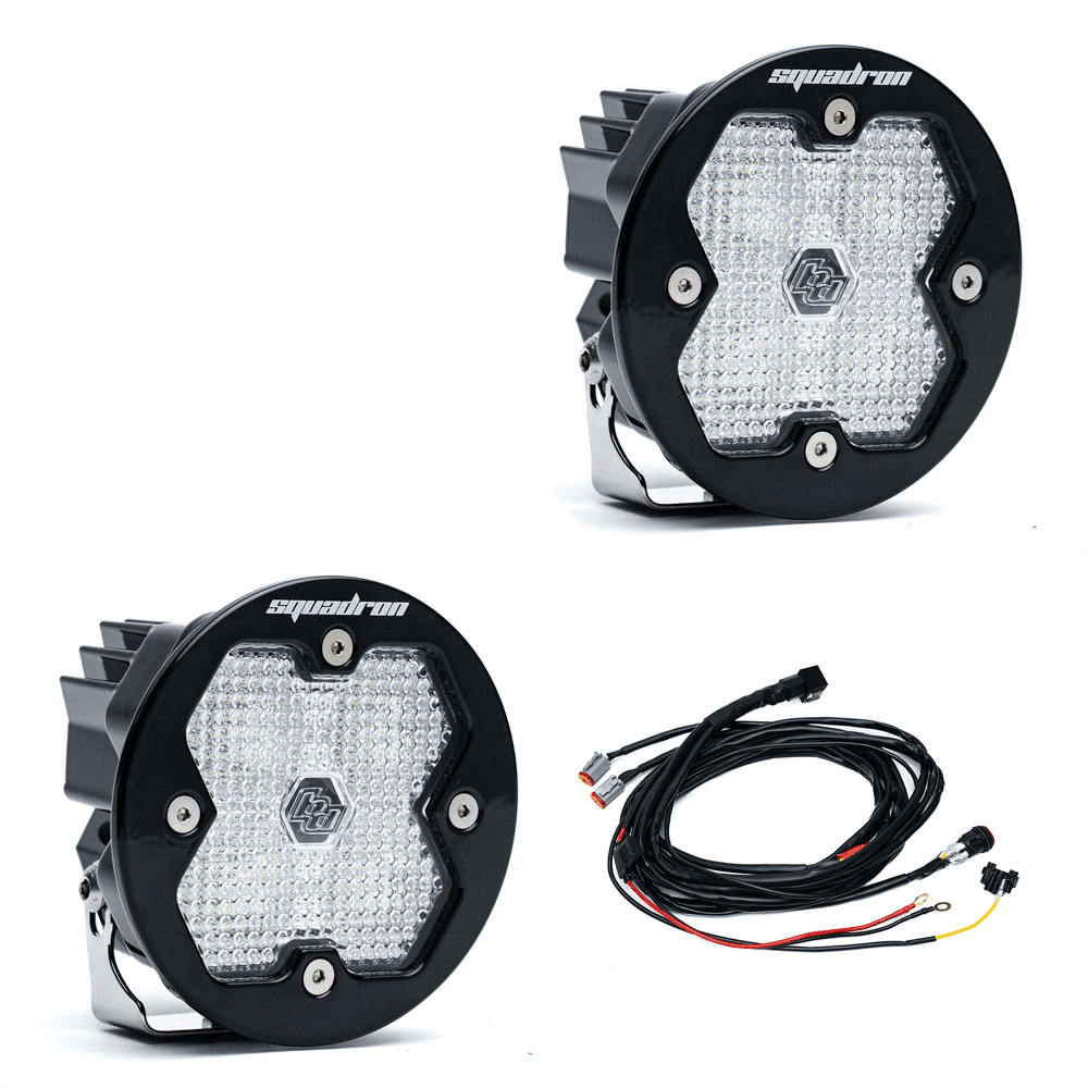 Baja Designs - Squadron-R 2.0 Sport Black LED Auxiliary Light Pod Pair - Universal