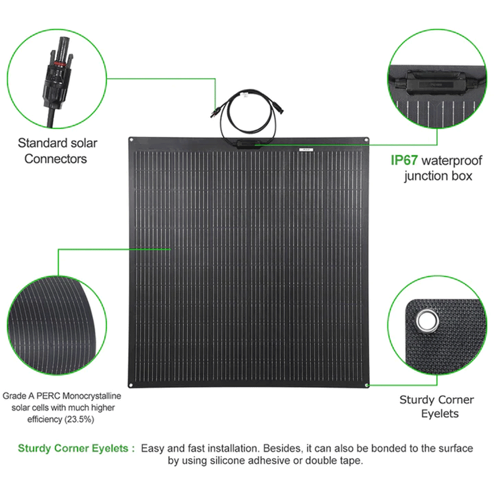 Lensun Solar - 400W (2x200W) 12V Flexible Solar Panel
