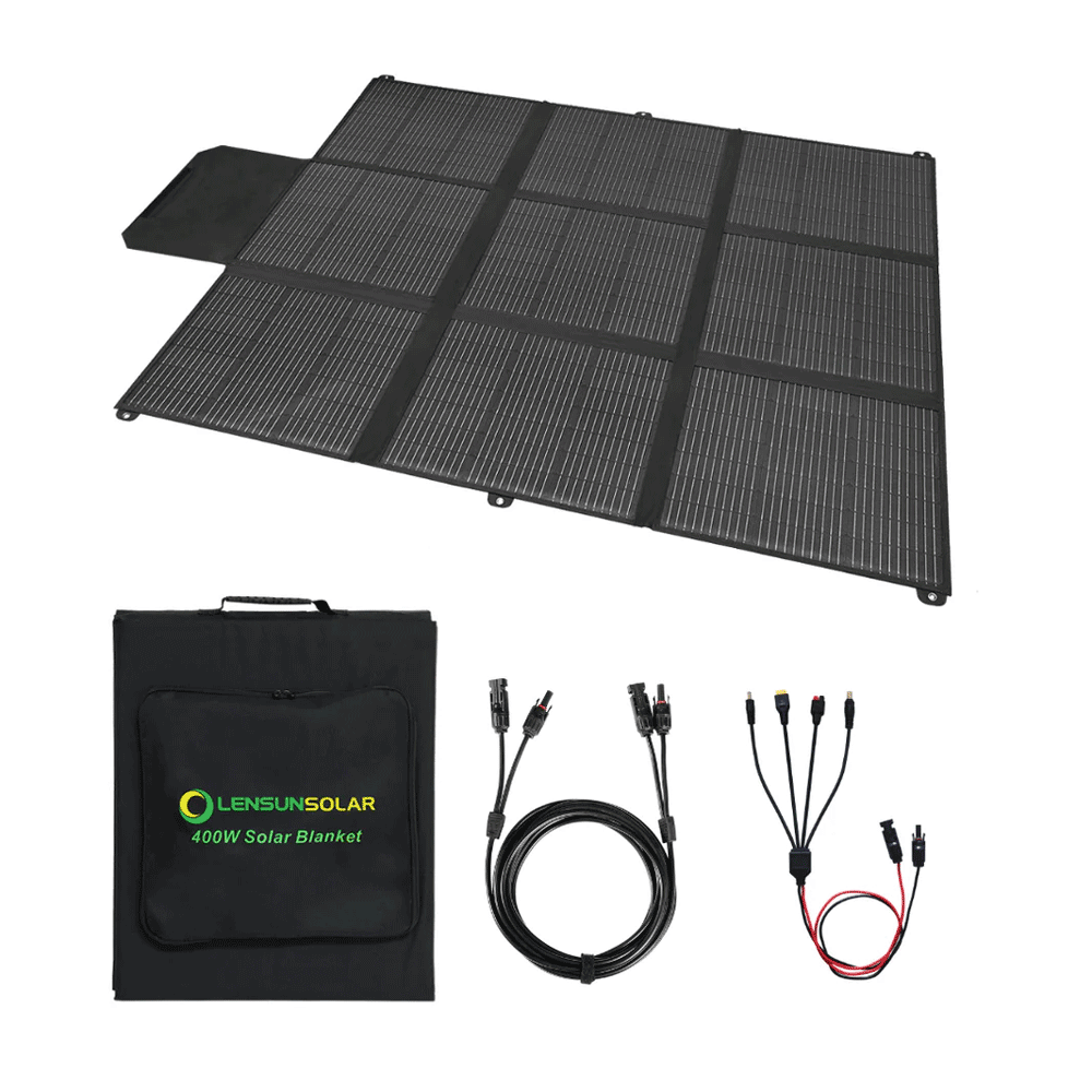 Lensun Solar - 400W 36V Solar Blanket for 24V Battery or Power Station