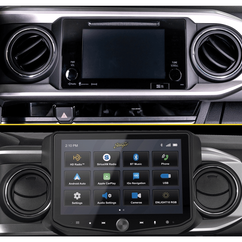 Stinger - HORIZON10 Toyota Tacoma (2016-2023) 10" Plug-and-Play Radio Kit