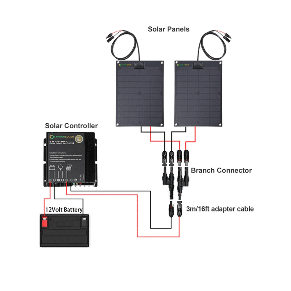 Lensun Solar - 50W Hood Solar Panel - TRD Pro / Sport - Toyota Tacoma (2016-2023)