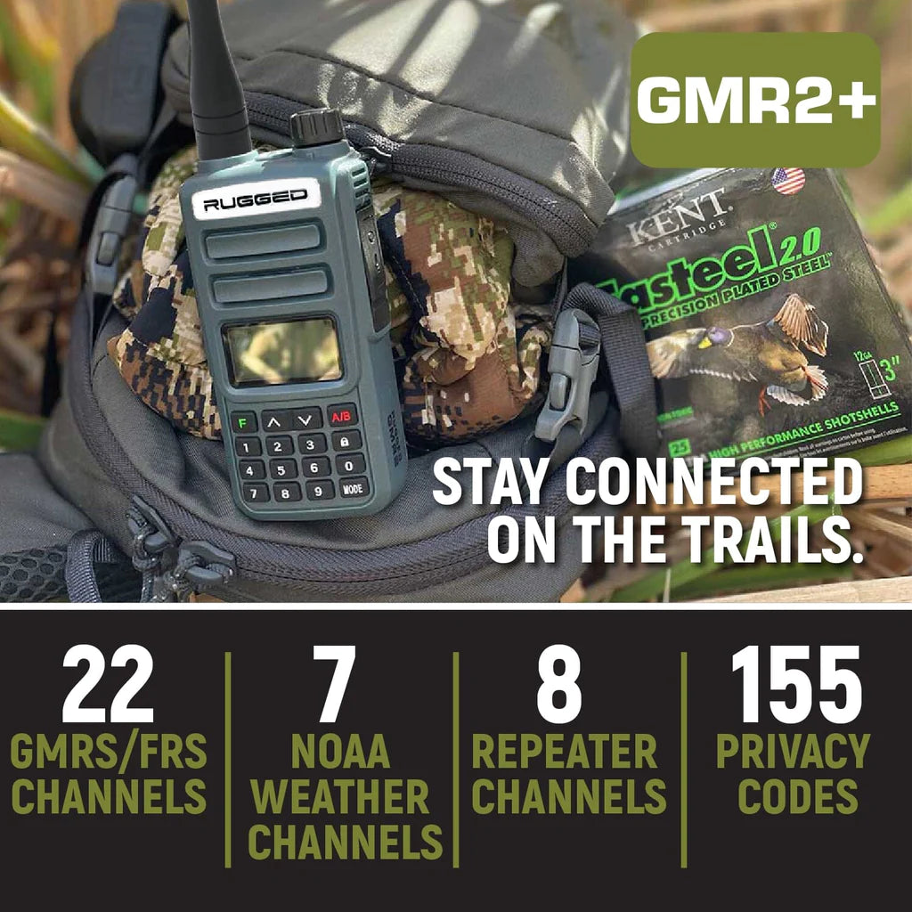 Rugged Radios - Adventure Pack - GMR2 PLUS - GMRS / FRS Two Way Handheld Radios with Accessories