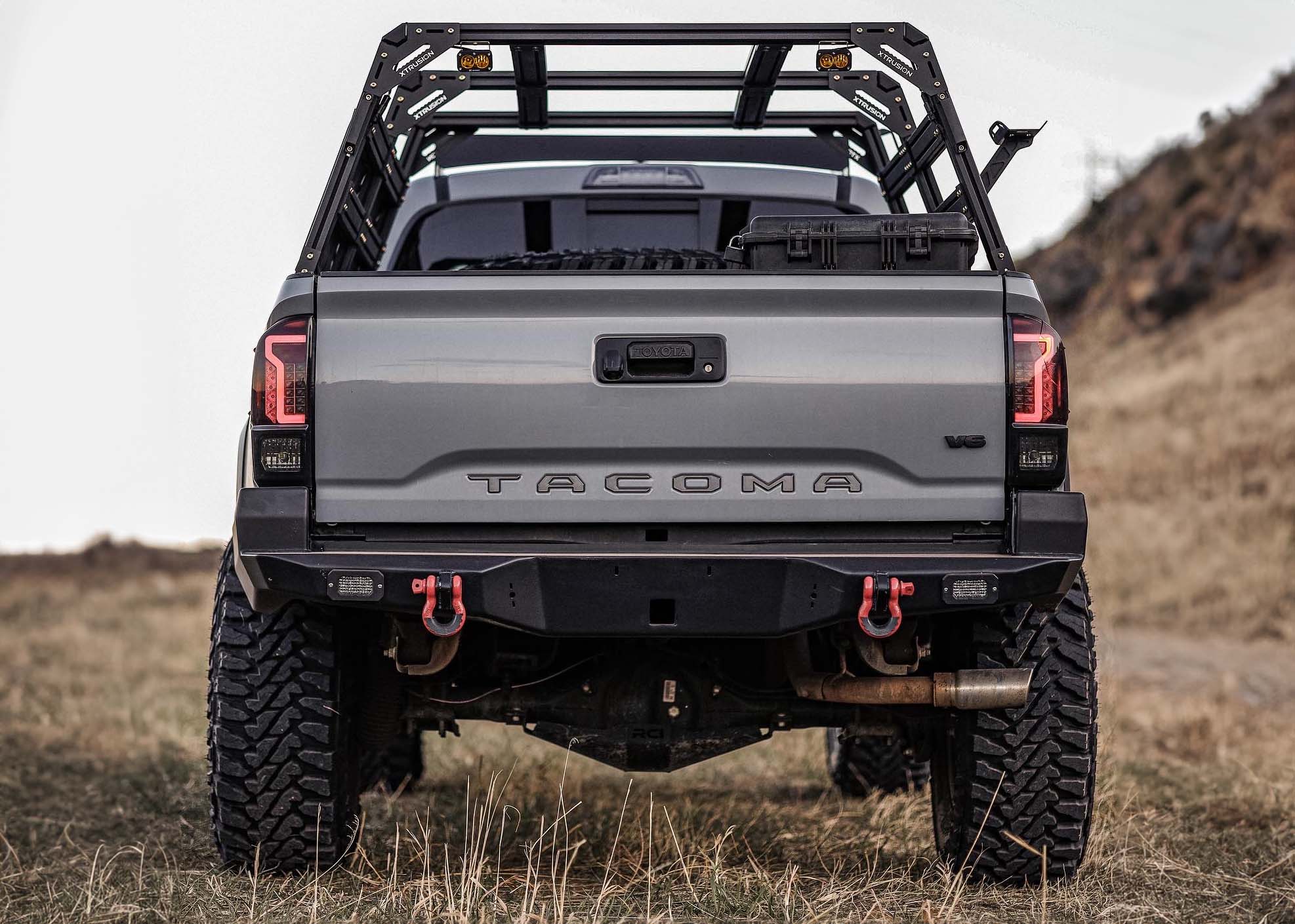 Black Rear Bumper End Cap Set For Toyota Tacoma 2016-2023 – No Sensor Hole, Textured