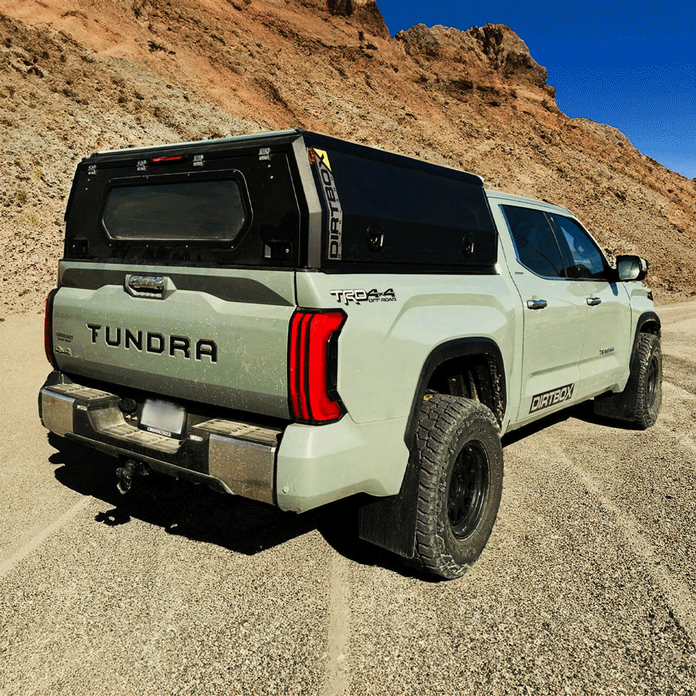 DirtBox - Full Wing Truck Cap Topper & Overland Camper Shell for Work, Camping & Off-Road