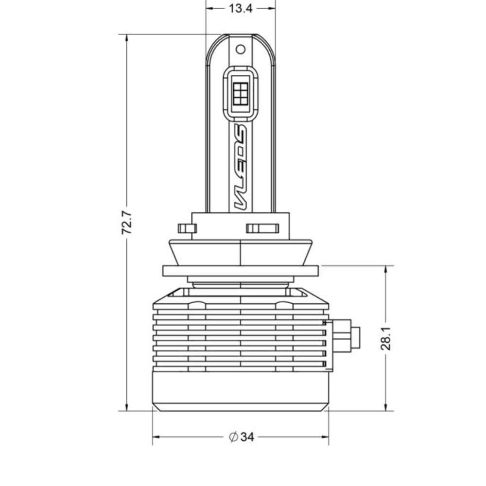 VLEDS - V50 Monochrome Series H11 H8 H9