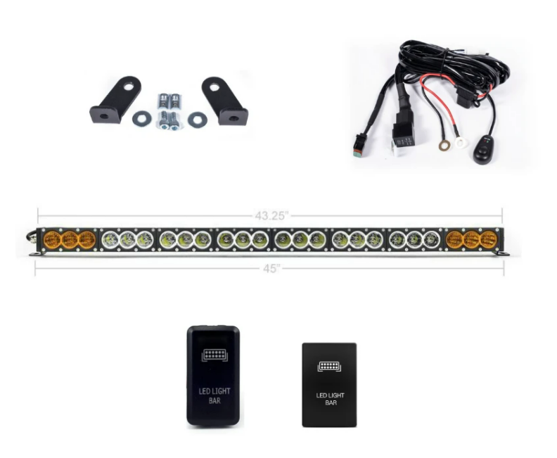 Cali Raised LED - Dual Function Amber/White LED Light Bar Prinsu Mounting Bracket Kit