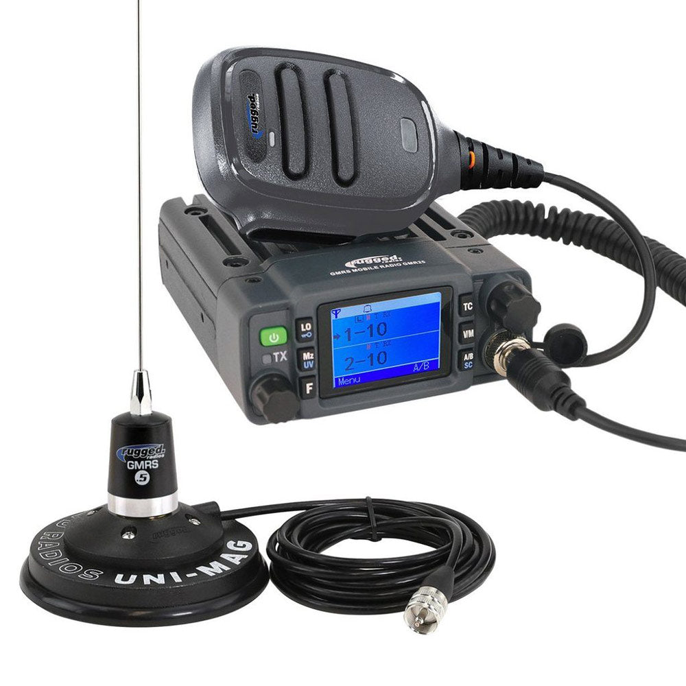 Rugged Radios Radio Kit GMR25 Waterproof GMRS Band Mobile Radio wi