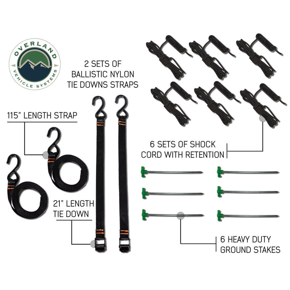 Overland Vehicle Systems - HD Nomadic 270 Degree Awning & Wall 1, 2, & 3, Mounting Brackets - Passenger Side