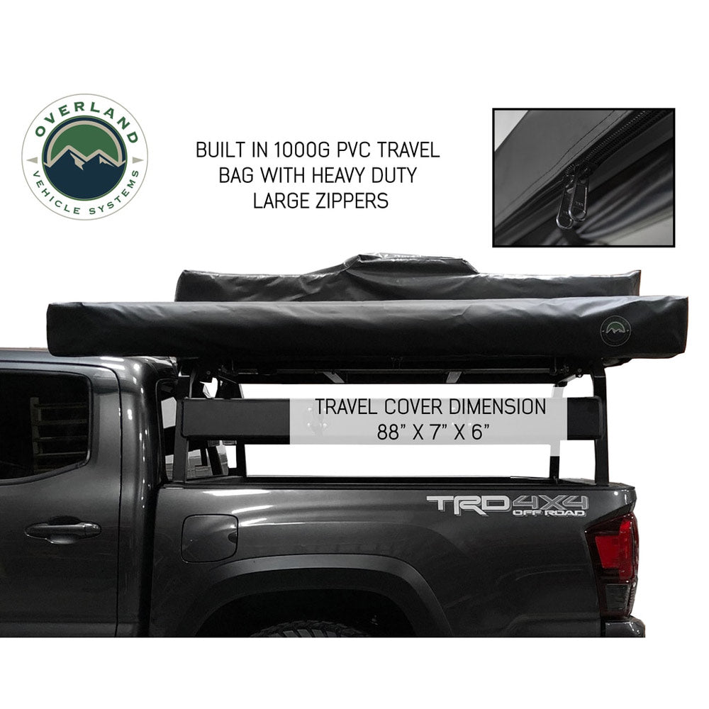 Overland Vehicle Systems - HD Nomadic 270 Degree Awning - Driver Side - Dark Gray Awning With Black Cover