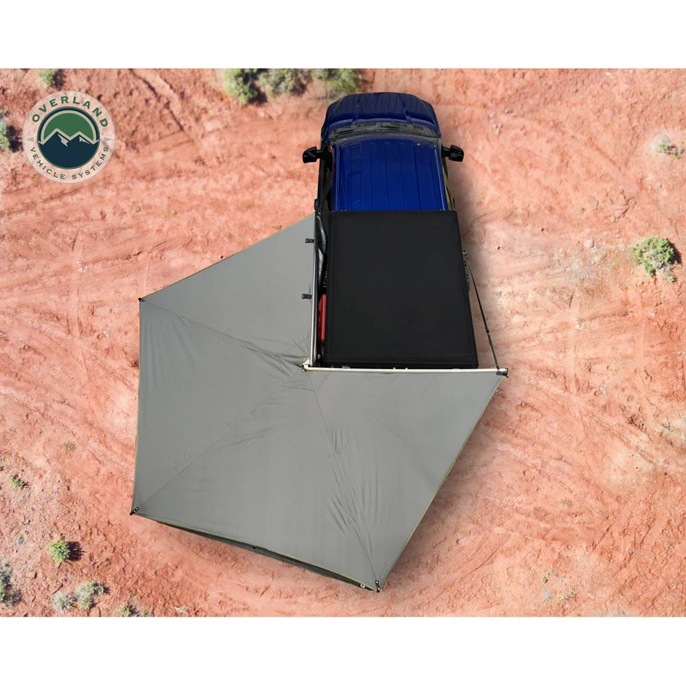 Overland Vehicle Systems - Nomadic 270 LT Awning - Driver Side - Dark Gray Cover with Black Cover Universal