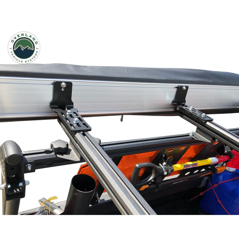 Overland Vehicle Systems - HD Nomadic 270 Degree Awning - Driver Side - Dark Gray Awning With Black Cover