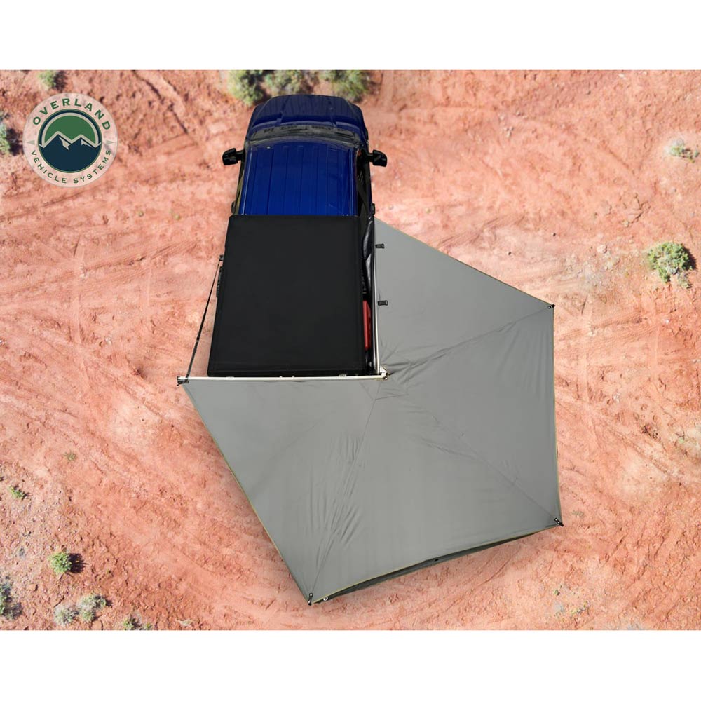 Overland Vehicle Systems - HD Nomadic 270 LT Awning - Passenger Side - Dark Gray with Black Travel Cover Universal