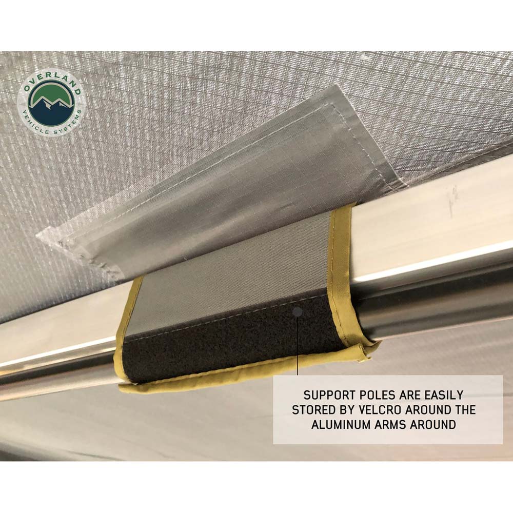 Overland Vehicle Systems - HD Nomadic 270 Degree Awning - Driver Side - Dark Gray Awning With Black Cover