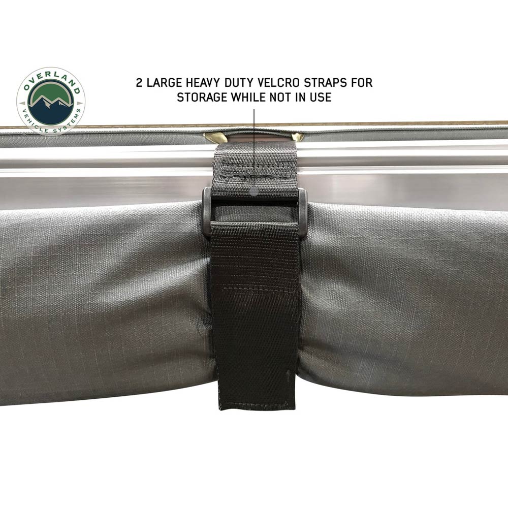 Overland Vehicle Systems - HD Nomadic 270 Degree Awning - Driver Side - Dark Gray Awning With Black Cover