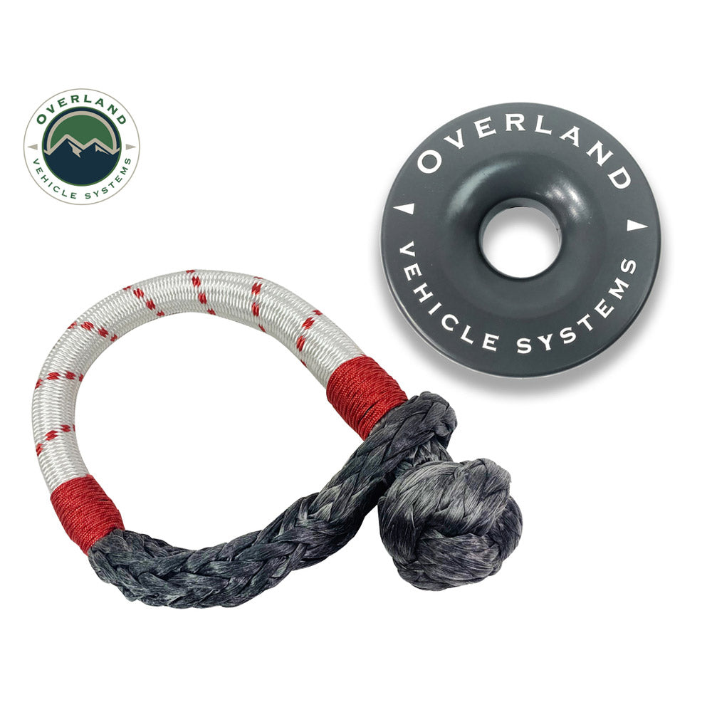 Overland Vehicle Systems - Combo Pack Soft Shackle 7/16" 41,000 lb. & Recovery Ring 4.0" 41,000 lb.