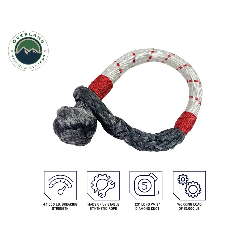 Overland Vehicle Systems - Combo Kit Soft Shackle 7/16" 41,000 Lb. and Recovery Ring 4.0" 41,000 Lb.