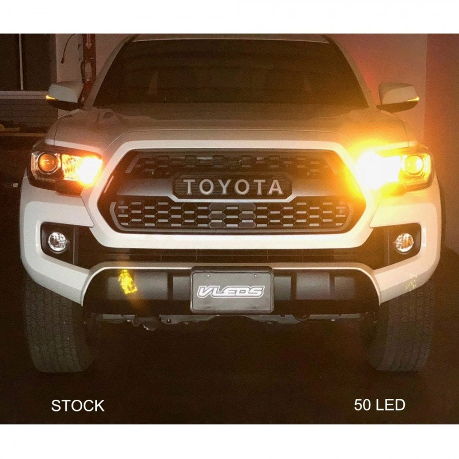 VLEDS - 50 Series High Visibility Amber LED Turn Signal Bulbs 7443 7443CK 7440 + Resistors