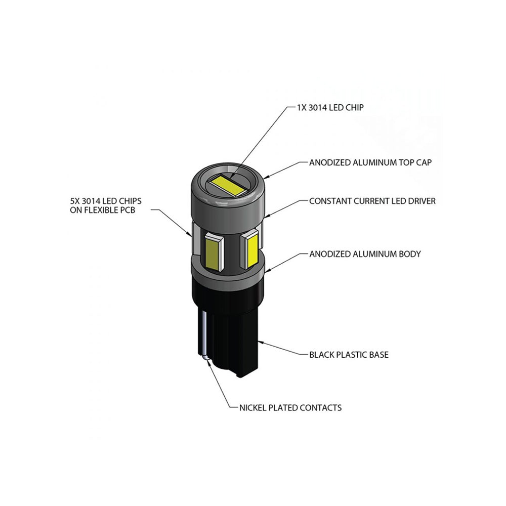 VLEDS - 74 Wedge Base 6 LED Light Bulb