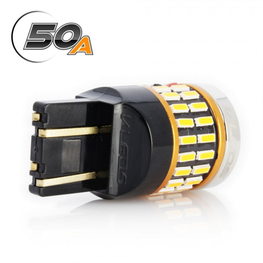 VLEDS - High Visibility Amber 50 LED 7443 7443CK 7440 + Hyperflash Fix - Turn Signal