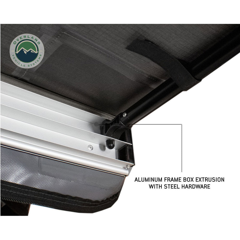 Overland Vehicle Systems - HD Nomadic 4.5' Awning - Grey Body, Green Trim & Black Travel Cover