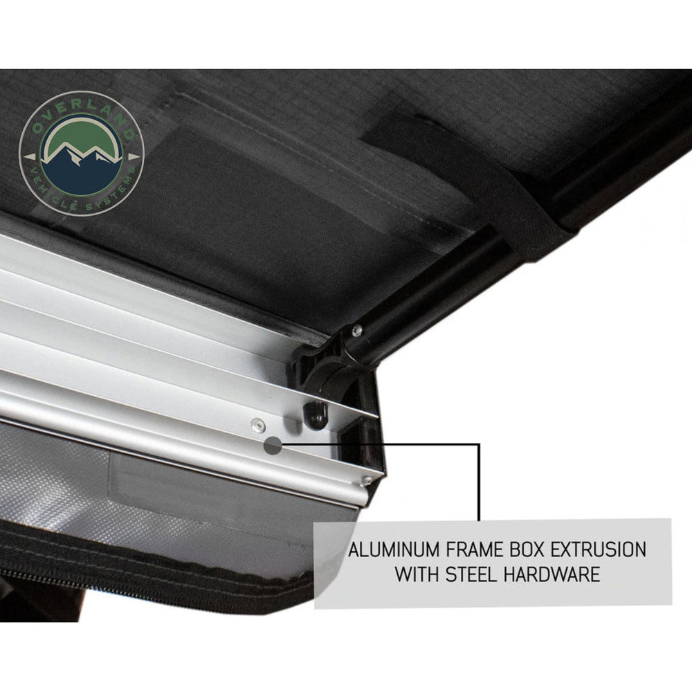 Overland Vehicle Systems - HD Nomadic 2.0 - 6.5' Awning - Grey Body, Green Trim & Black Travel Cover