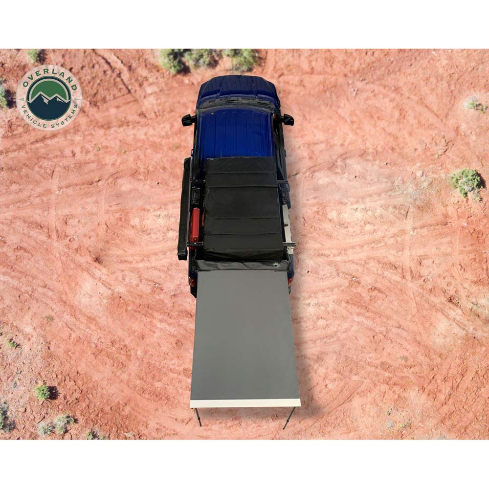Overland Vehicle Systems - HD Nomadic 4.5' Awning - Grey Body, Green Trim & Black Travel Cover
