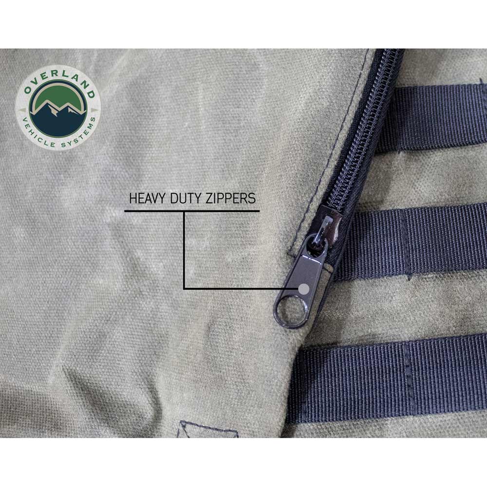 Overland Vehicle Systems - Extra Large Trash Bag Tire Mount #16 Waxed Canvas Universal