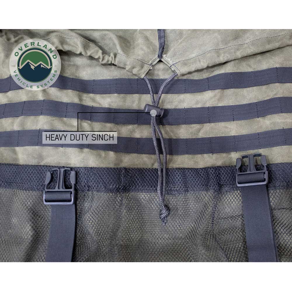 Overland Vehicle Systems - Extra Large Trash Bag Tire Mount #16 Waxed Canvas Universal