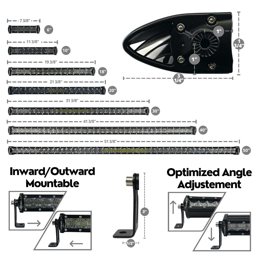 Extreme LED - 10" Extreme Single Row 50W Combo Beam LED Light Bar