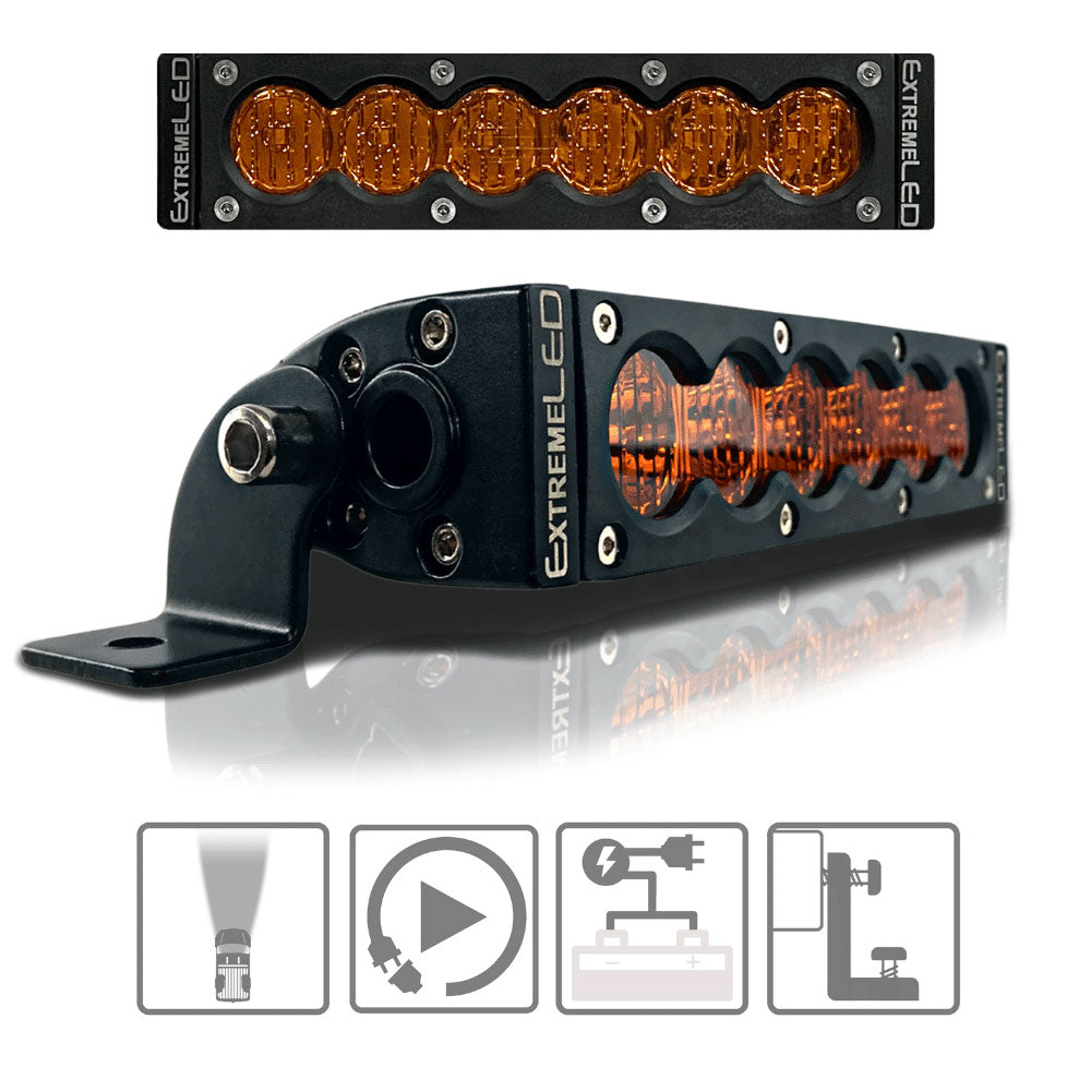 Extreme LED - 6" X6S Slim Amber 30W Flood LED Light Bar