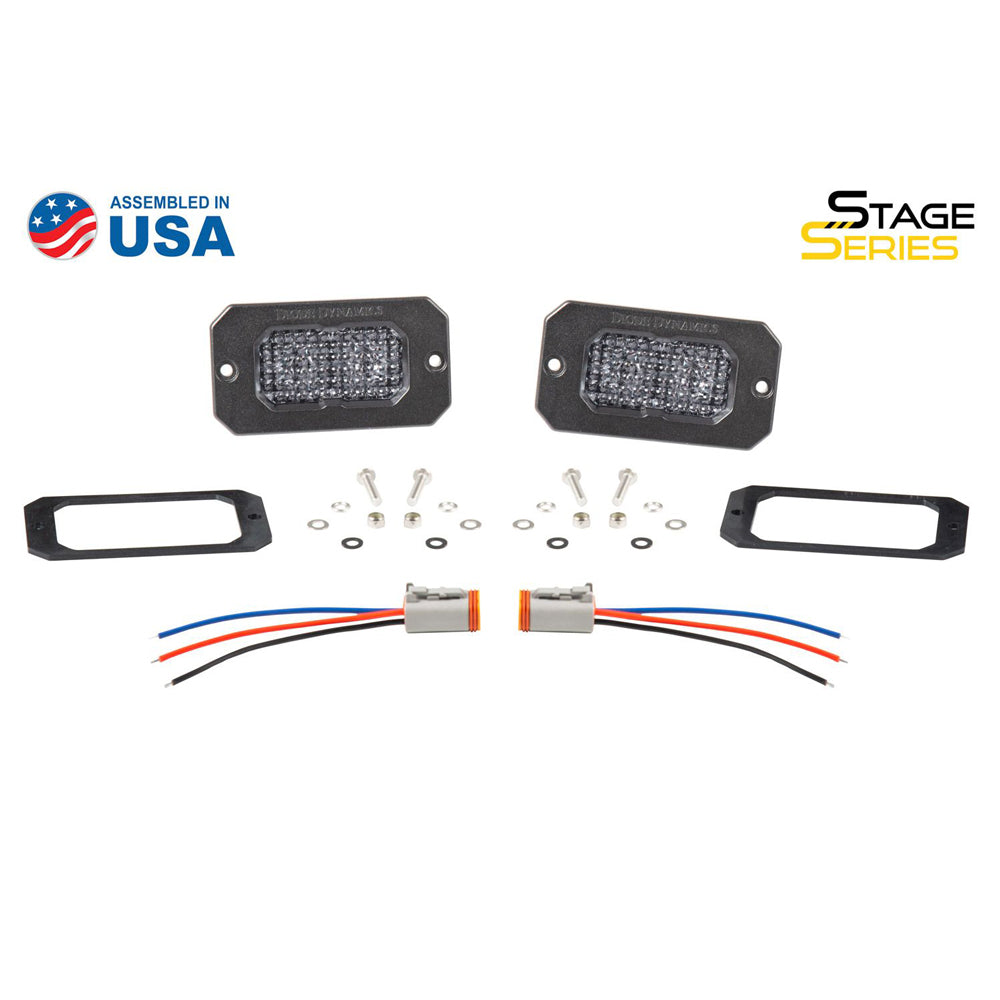 Diode Dynamics - SSC2 SAE/DOT White Pro Flush Mount LED Pod (Pair)