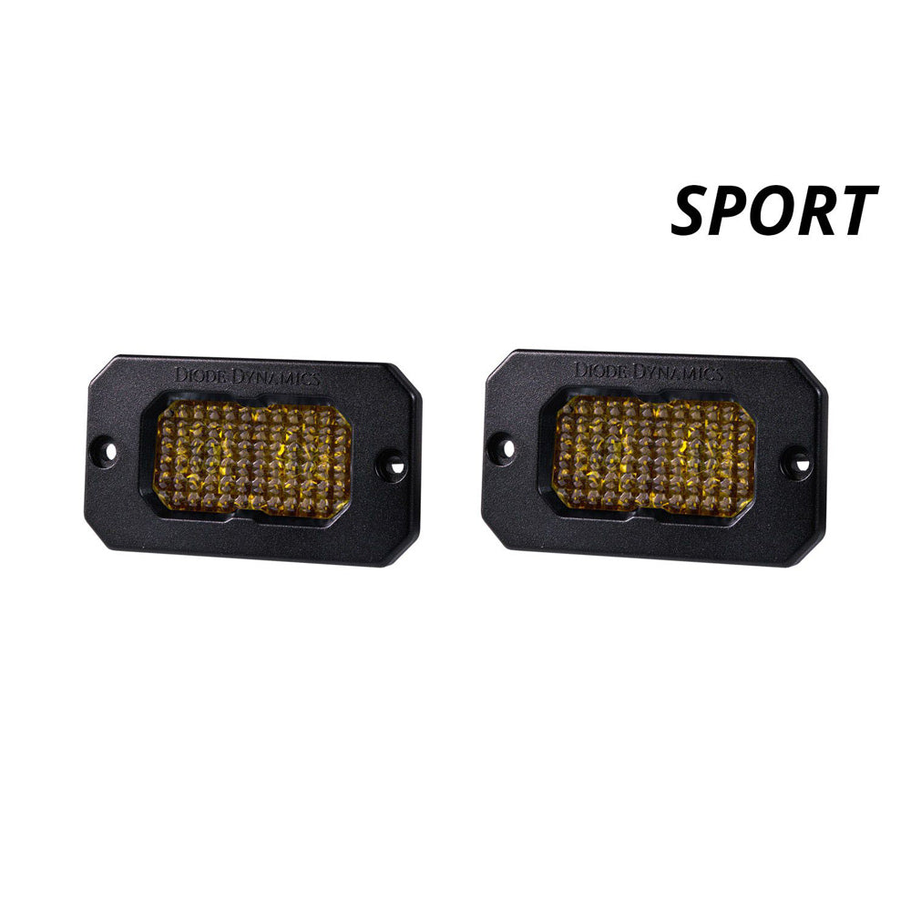 Diode Dynamics - SSC2 SAE/DOT Yellow Sport Flush Mount LED Pod (Pair)