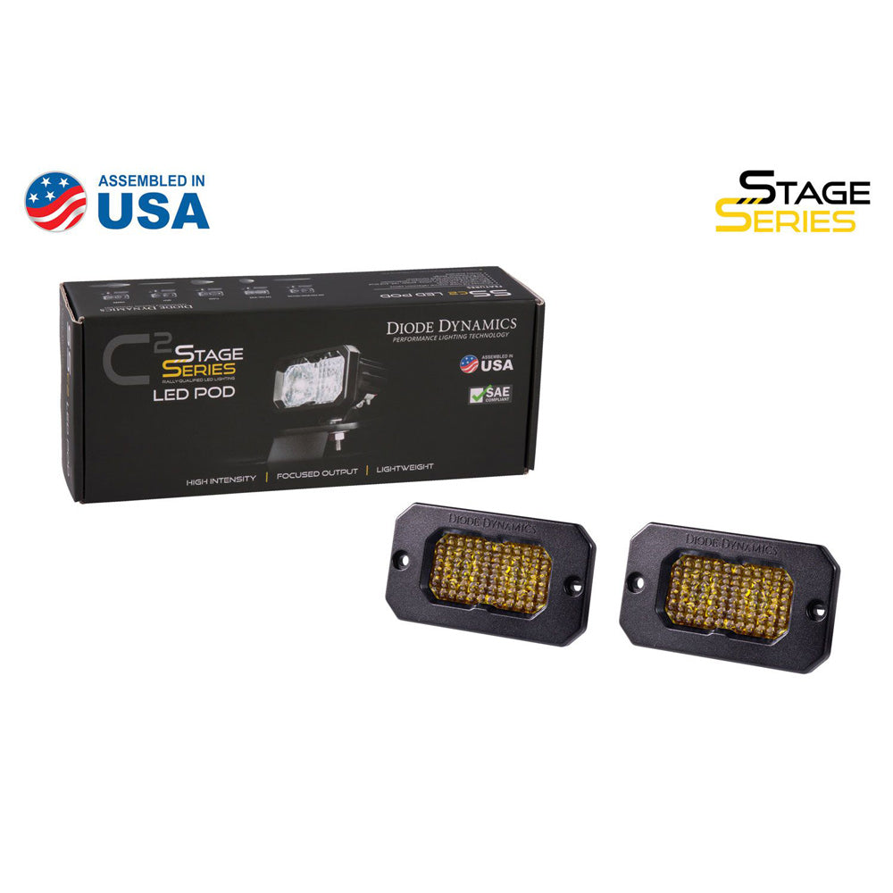 Diode Dynamics - SSC2 SAE/DOT Yellow Sport Flush Mount LED Pod (Pair)