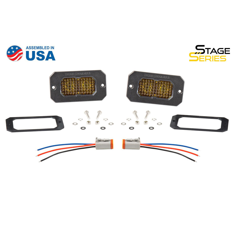 Diode Dynamics - SSC2 SAE/DOT Yellow Sport Flush Mount LED Pod (Pair)